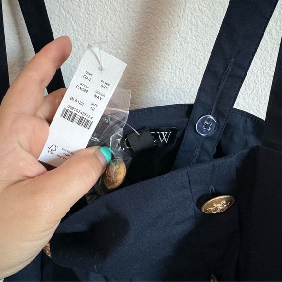 J. Crew Navy Mini Dress with Gold Buttons - Picture 4 of 10